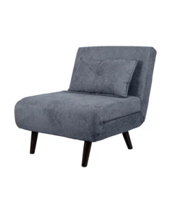 POLTRONA LETTO "QUEEN" IN TESSUTO GRIGIO, 77x77X85 CM